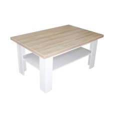 Masuta cafea Lisolo Sonoma cu Alb, 100 x 65 x 50 cm